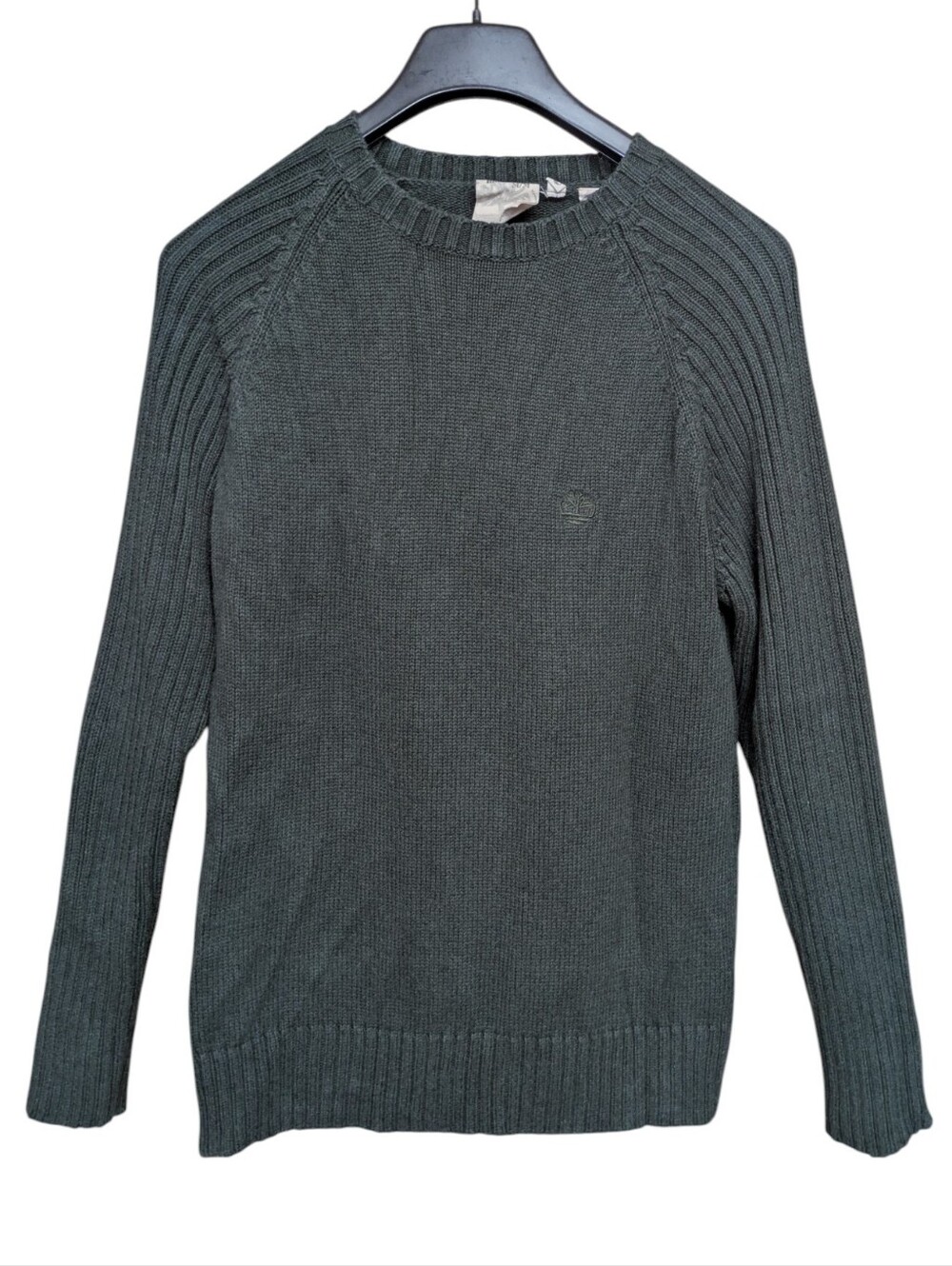 Timberland Mens 100% Cotton Crew Neck Sweater Green Size Medium